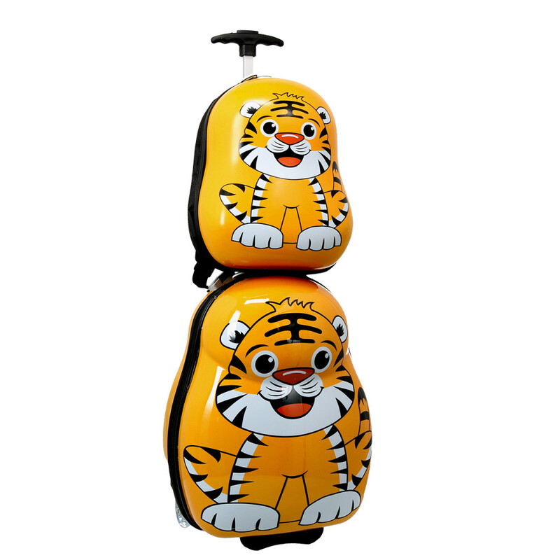 SPIRIT - Cestovný detský kufor na kolieskach + ruksak (2v1) TIGER