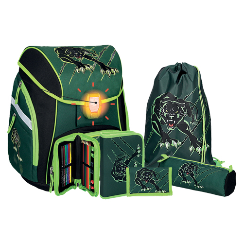 SPIRIT - Školská taška - 5-dielny set, PRO LIGHT Panther, LED