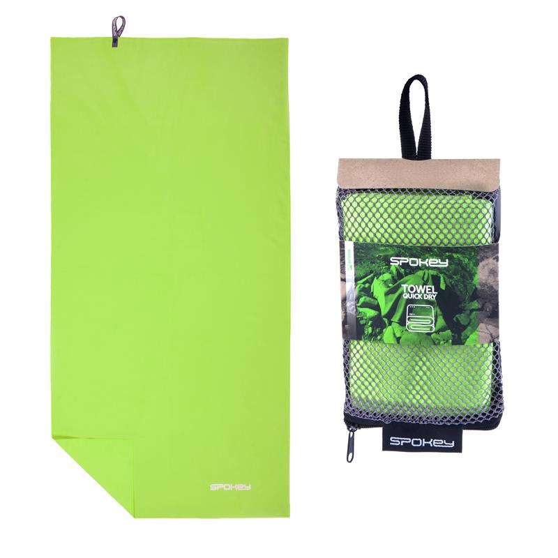 SPOKEY - SIROCCO M Rýchloschnúci uterák 40 x 80 cm, zelený s odnímateľnou sponou