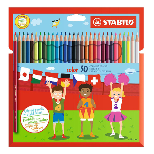 STABILO - Farebné ceruzky, šesť-hranné, STABILO, 30 rôznych farieb
