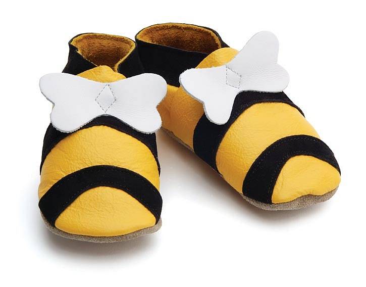 STARCHILD - Kožené topánočky - Bee Yellow - veľkosť S (0-6 mesiacov)