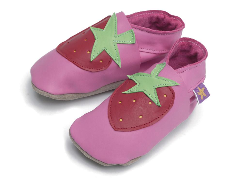 STARCHILD - Kožené topánočky - Strawberry Pink - veľkosť XL (18-24 mesiacov)