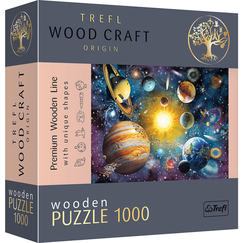 TREFL - Drevené puzzle 1000 - Cesta naprieč Slnečnou sústavou