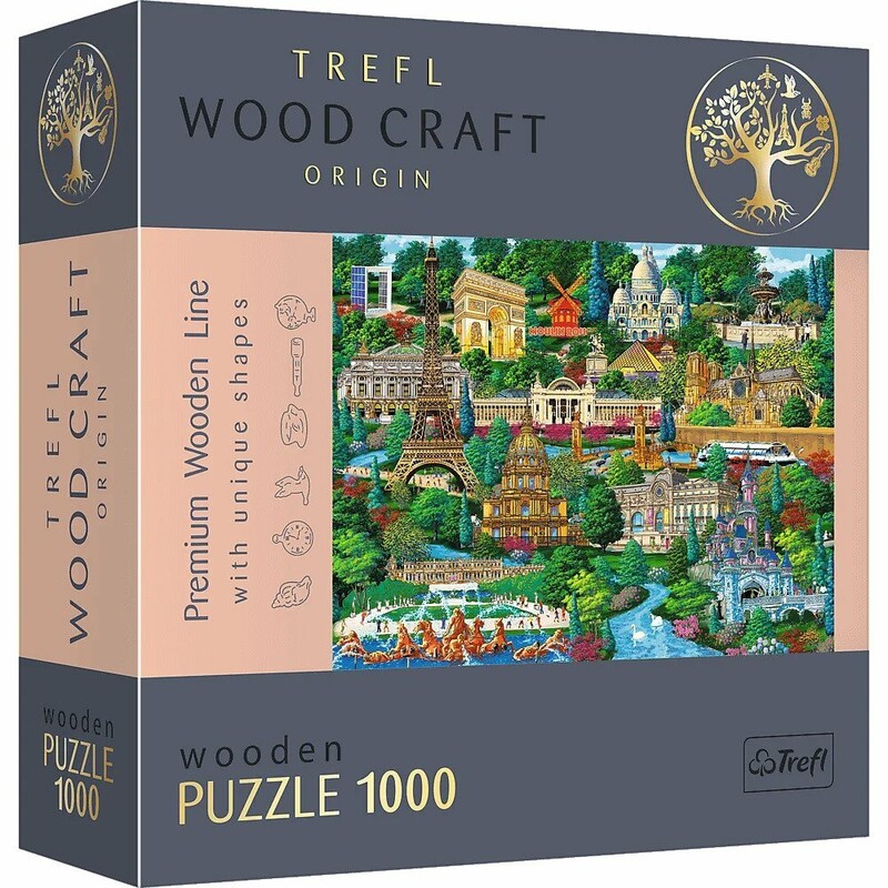 TREFL - Drevené puzzle 1000 - Francúzsko - slávne miesta