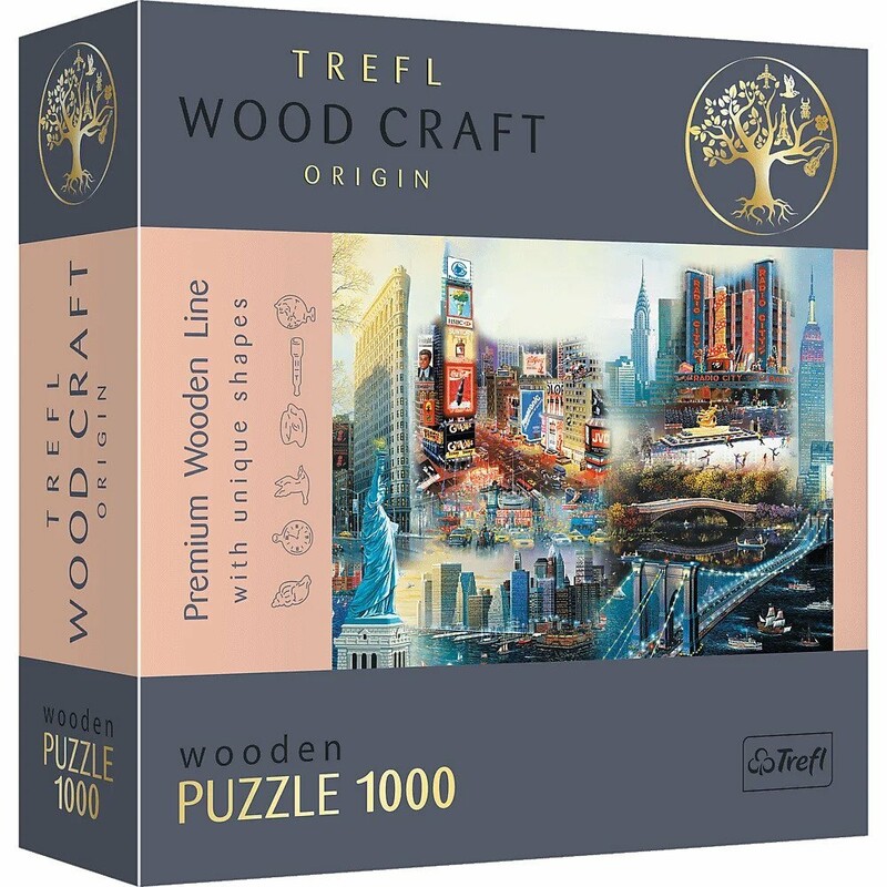 TREFL - Drevené puzzle 1000 - New York - koláž