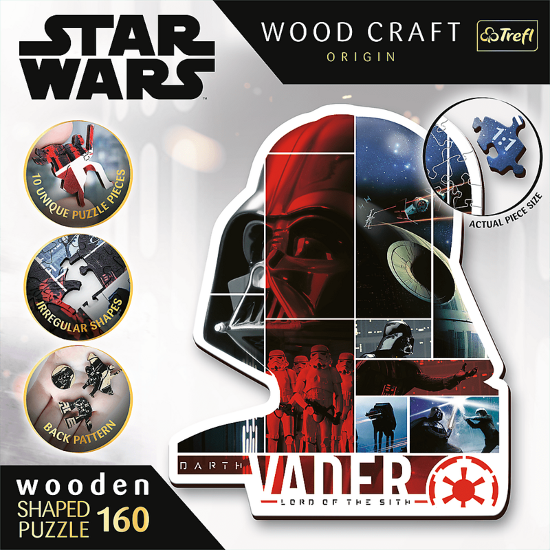 TREFL -  Drevené puzzle 160 dielikov - Darth Vader / Lucasfilm Star Wars