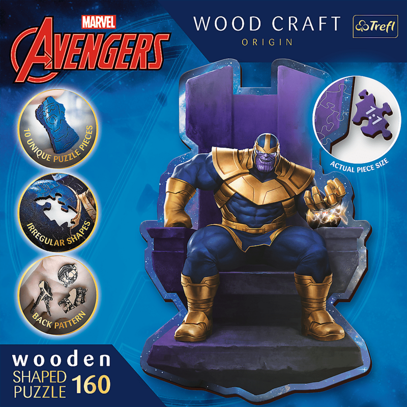 TREFL -  Drevené puzzle 160 dielikov - Thanos na tróne / Disney Marvel Heroes
