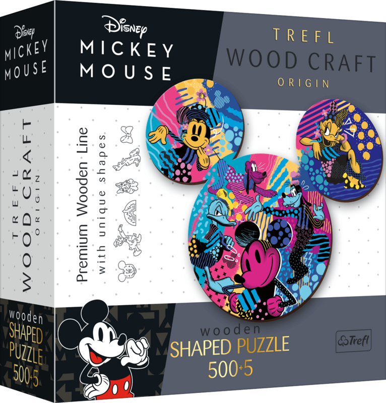 TREFL - Drevené puzzle 500+5 - Ikonický Mickey Mouse