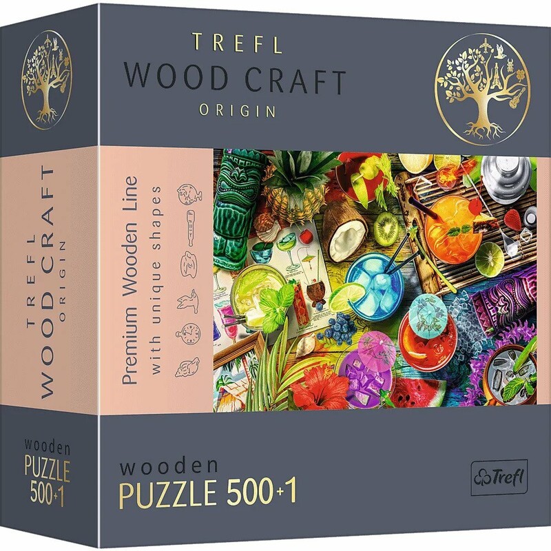 TREFL - Drevené puzzle 501 - Farebné koktejly