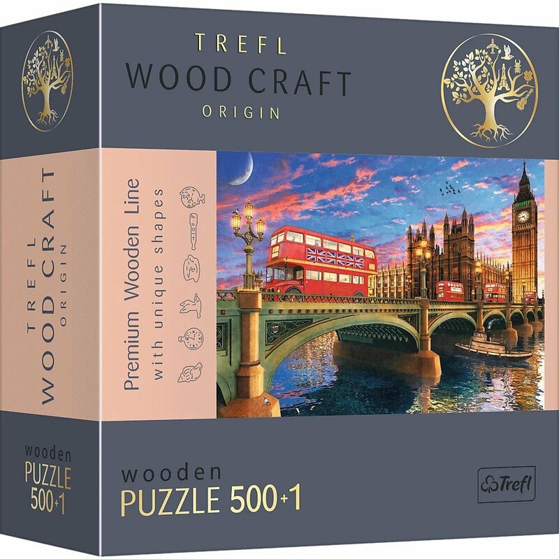 TREFL - Drevené puzzle 501 - Westminsterský palác, Big Ben, Londýn