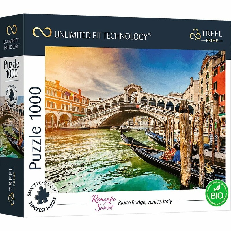 TREFL - Prime puzzle 1000 UFT - Romantický západ slnka: Most Rialto v Benátkach, Taliansko
