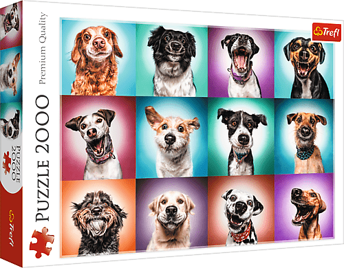 TREFL - Puzzle 2000 - Zábavné psie portréty II