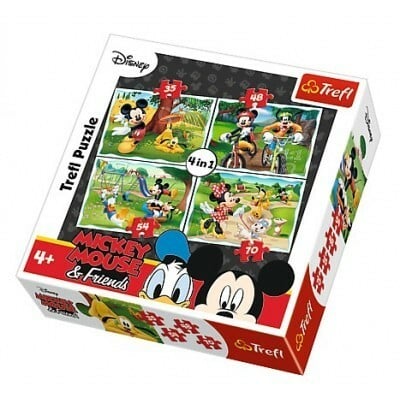 TREFL - Puzzle 4 v 1 Mickey Mouse v parku