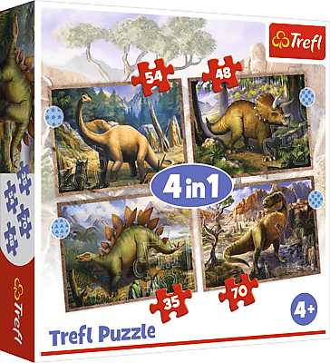 TREFL - Puzzle 4v1 - Dinosaury