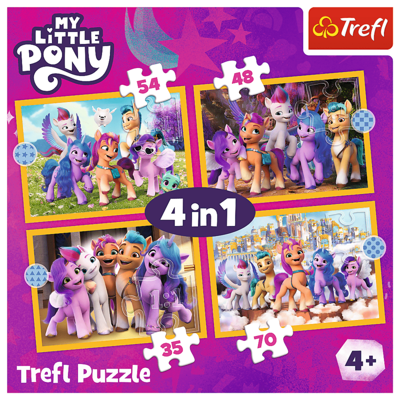 TREFL -  Puzzle 4v1 - Zoznámte sa s Poníkmi / Hasbro, My Little Pony