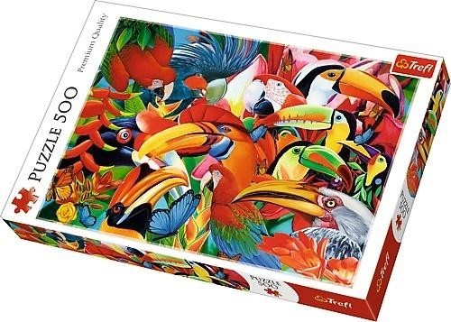 TREFL - puzzle Farebné vtáky 500