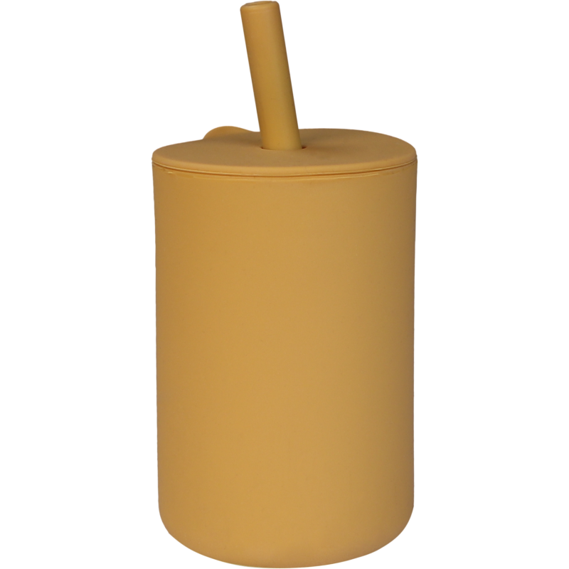 TRYCO - Silikónový pohárik so slamkou, Honey Gold