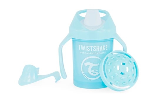 TWISTSHAKE - Nekvapkajúci hrnček Twistshake so sitkom, 4m +, 230ml, modrý