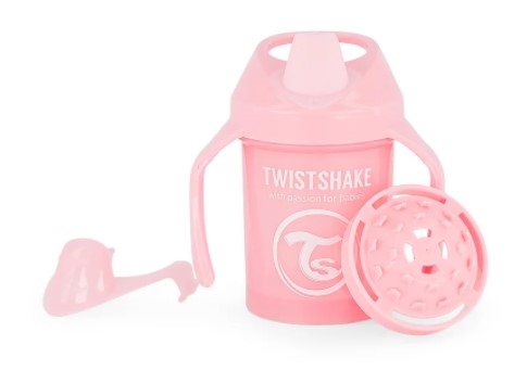 TWISTSHAKE - Nekvapkajúci hrnček Twistshake so sitkom, 4m +, 230ml, ružový