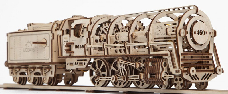 UGEARS - 3D drevené mechanické puzzle Parná lokomotíva 4-6-0 s tendrom