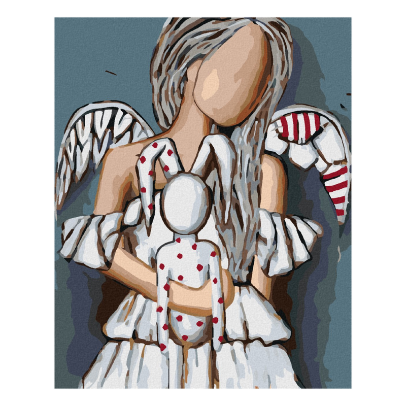 ZUTY - Diamantové maľovanie (s rámom) - Anjel s plyšiakom